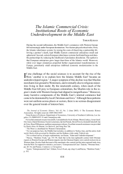 The Islamic Commercial Crisis: Institutional Roots of