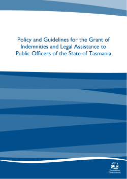 Policy and Guidelines for the Grant of Indemnities and Legal