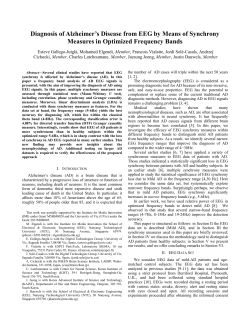 Diagnosis of Alzheimer`s Disease from EEG by Means of Synchrony