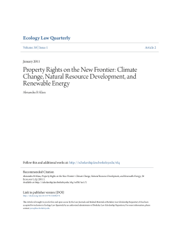Property Rights on the New Frontier: Climate Change, Natural
