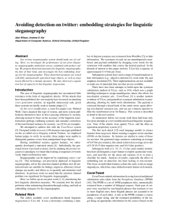embedding strategies for linguistic steganography