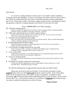 SUMMER READING LIST