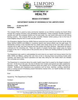 drownings - Limpopo Department of Health