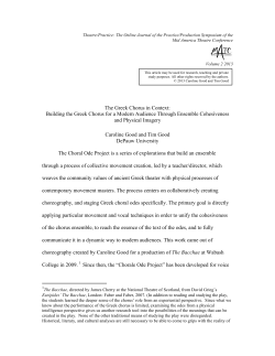 Caroline Good and Tim Good.Greek Chorus in