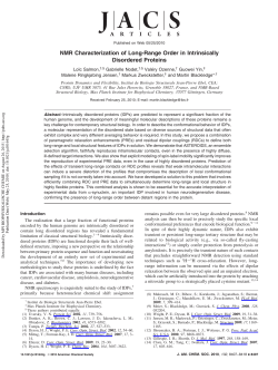 NMR Characterization of Long-Range Order in Intrinsically