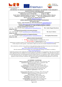 exchange to mykolas romeris university (academic year 2016