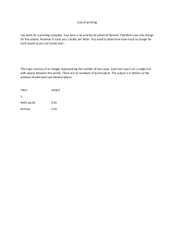 Cost of printing You work for a printing company. Your boss is an