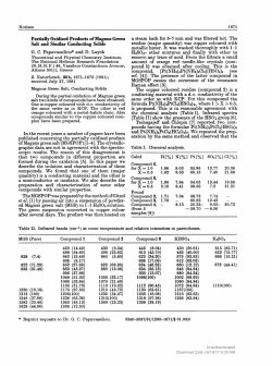 Partially Oxidised Products of Magnus Green Salt and