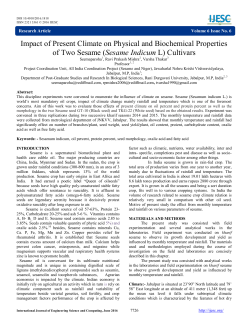 Impact of Present Climate on Physical and Biochemical
