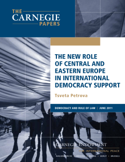 The New Role of Central and Eastern Europe in International