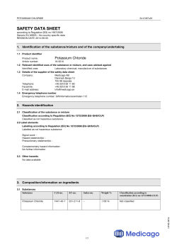 MSDS KCl, english