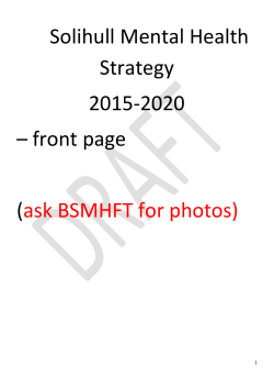 Solihull Mental Health Strategy 2015-2020 &ndash; front