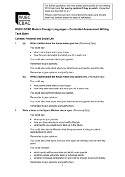 Controlled Assessment Writing Task Bank