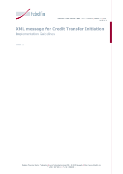 XML message for Credit Transfer Initiation