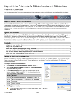 Polycom Unified Collaboration for IBM Lotus Sametime and IBM