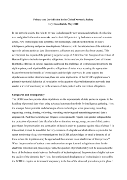 Privacy and Jurisdiction in the Network Society