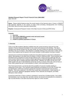 1 Helpdesk Research Report: French Financial Crisis (2008