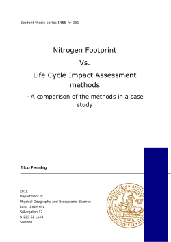 Nitrogen Footprint Vs. Life Cycle Impact Assessment methods