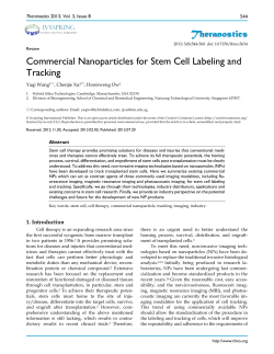 Theranostics Commercial Nanoparticles for Stem Cell Labeling and