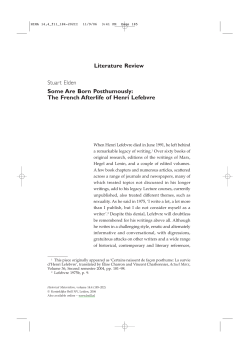 Some Are Born Posthumously: The French Afterlife of Henri Lefebvre
