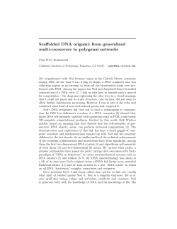 Scaffolded DNA origami - DNA and Natural Algorithms Group
