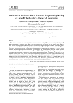Optimization Studies on Thrust Force and Torque during Drilling of