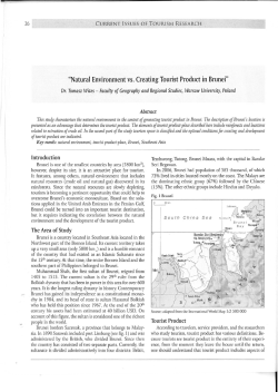 "N aturai Environment vs. Creating Tourist Produet in Brunei"