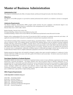 Master of Business Administration