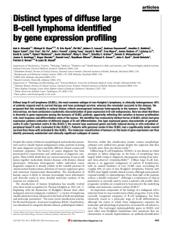 Distinct types of diffuse large B-cell lymphoma identified by gene