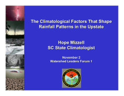 The climatological factors that shape rainfall patterns in the Upstate