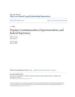 Popular Constitutionalism, Departmentalism, and Judicial Supremacy