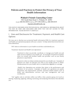 HIPPA privacy policy - Wabash Friends Counseling Center