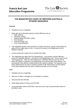 Magistrates Court Resource - Law Society of Western Australia