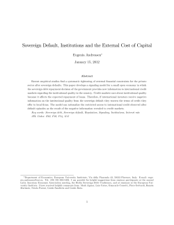 Sovereign Default, Institutions and the External Cost of