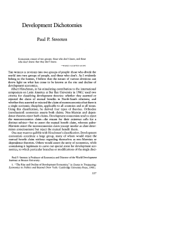 Development Dichotomies