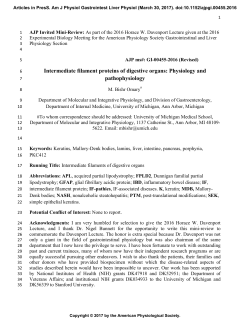 Intermediate filament proteins of digestive organs: Physiology and