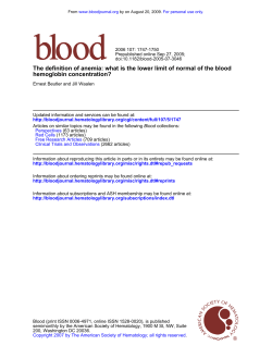hemoglobin concentration? the lower limit of normal of the blood is