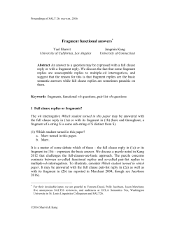 Fragment functional answers*