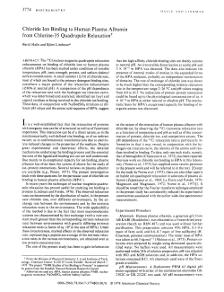 Chloride Ion Binding to Human Plasma Albumin from Chlorine