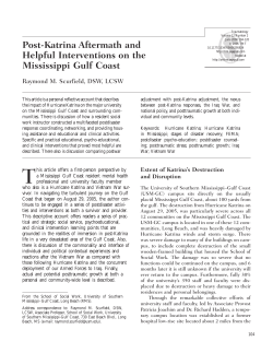 Post-Katrina Aftermath and Helpful Interventions on the Mississippi