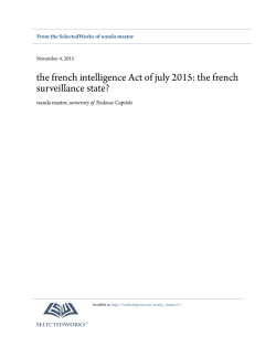 the french intelligence Act of july 2015: the french surveillance state?