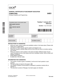 Question paper - Unit A451 - Computer systems and