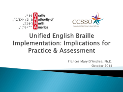 The Evolution of Braille: BANA Update