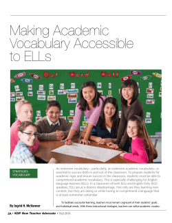 Making Academic Vocabulary Accessible to ELLs