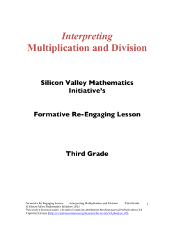 Interpreting Multiplication and Division