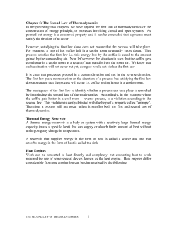 1 Chapter 5: The Second Law of Thermodynamics In the preceding