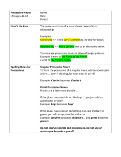 Possessive Nouns LN pages 42-44 Name Date Period Here`s the