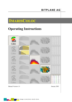ImarisColoc Operating Instructions