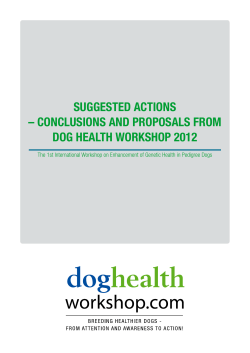 conclusions and proposals from dog health workshop 2012