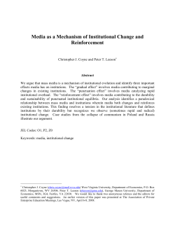 Media as a Mechanism of Institutional Change and Reinforcement